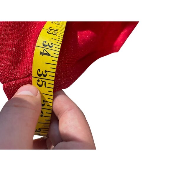 Free People Women Red Sweater Mini Dress M Holiday Glam Quiet Luxury Winter Chic - Picture 9 of 11